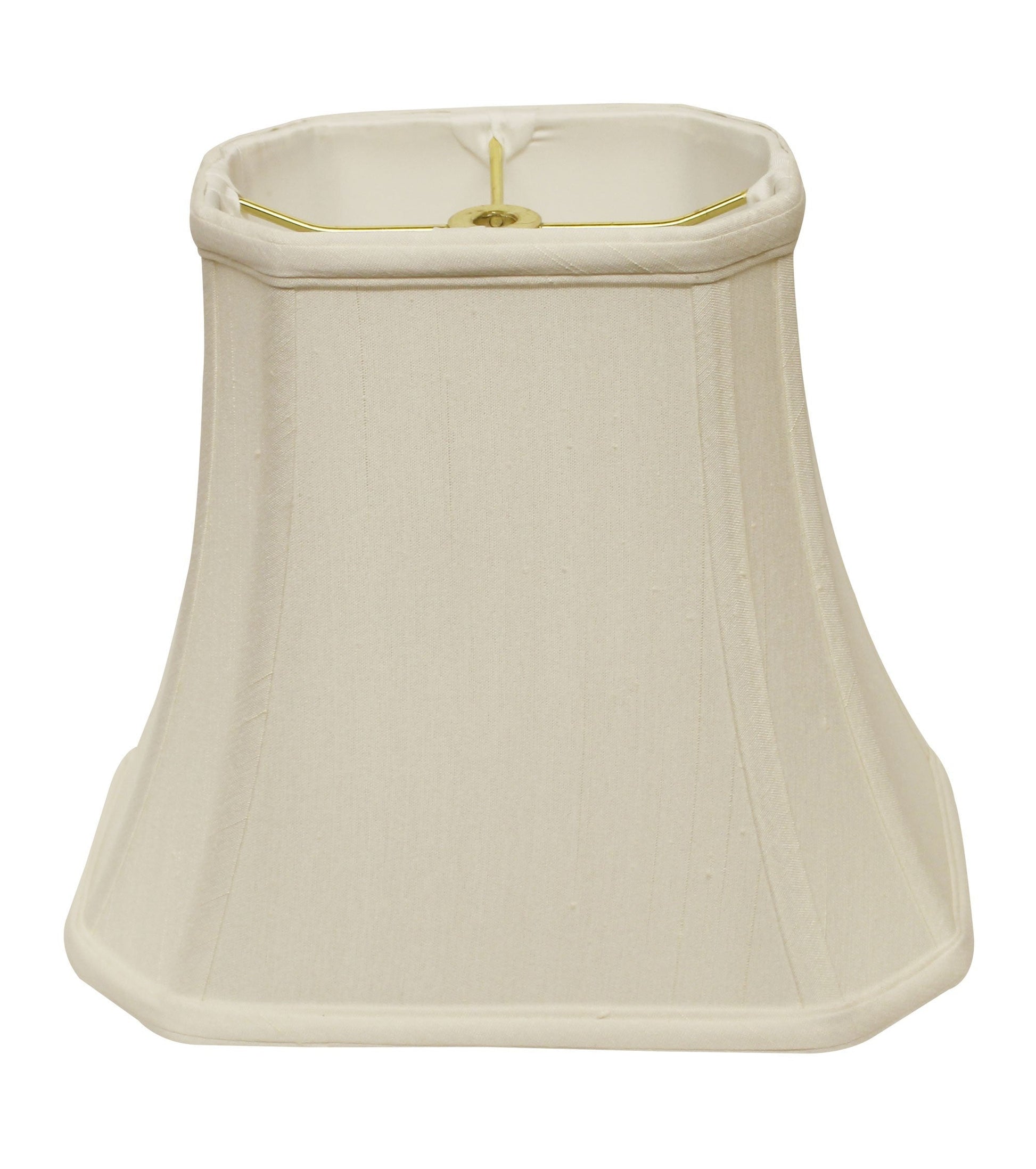 HomeRoots 18" Slanted Rectange Bell Monay Shantung Lampshade in White Finish