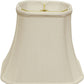 HomeRoots 18" Slanted Rectange Bell Monay Shantung Lampshade in White Finish