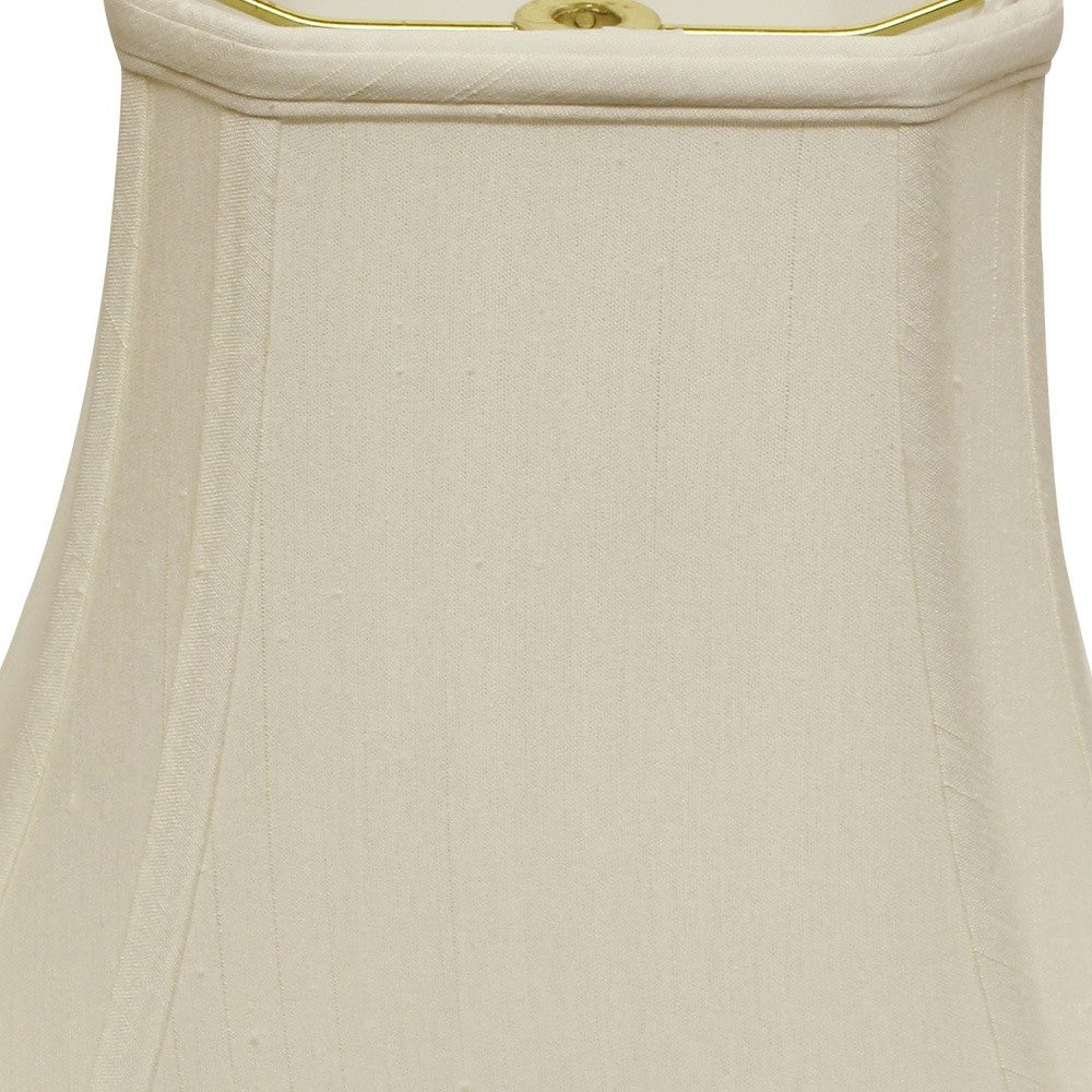 HomeRoots 18" Slanted Rectange Bell Monay Shantung Lampshade in White Finish