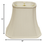 HomeRoots 18" Slanted Rectange Bell Monay Shantung Lampshade in White Finish