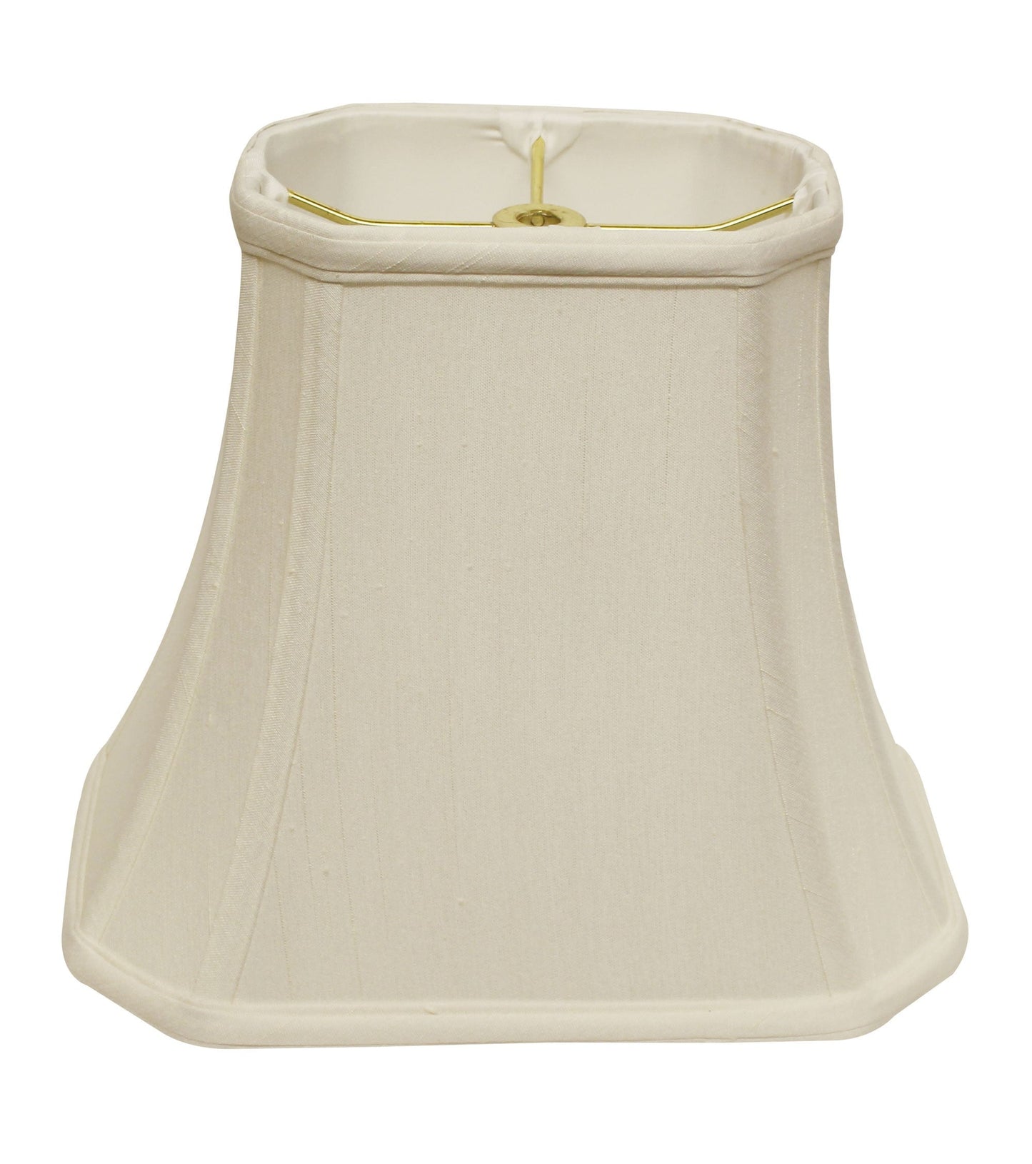 HomeRoots 18" Slanted Rectange Bell Monay Shantung Lampshade in White Finish