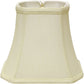 HomeRoots 18" Slanted Rectangle Bell Monay Shantung Lampshade in Ivory Finish