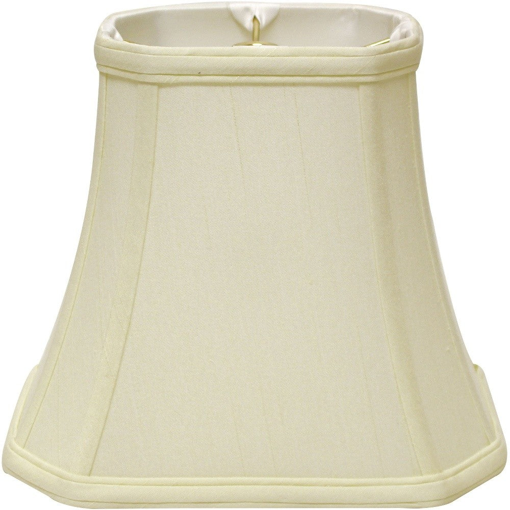 HomeRoots 18" Slanted Rectangle Bell Monay Shantung Lampshade in Ivory Finish