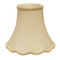 HomeRoots 18" Slanted Scallop Bell Monay Shantung Lampshade in Ivory Finish