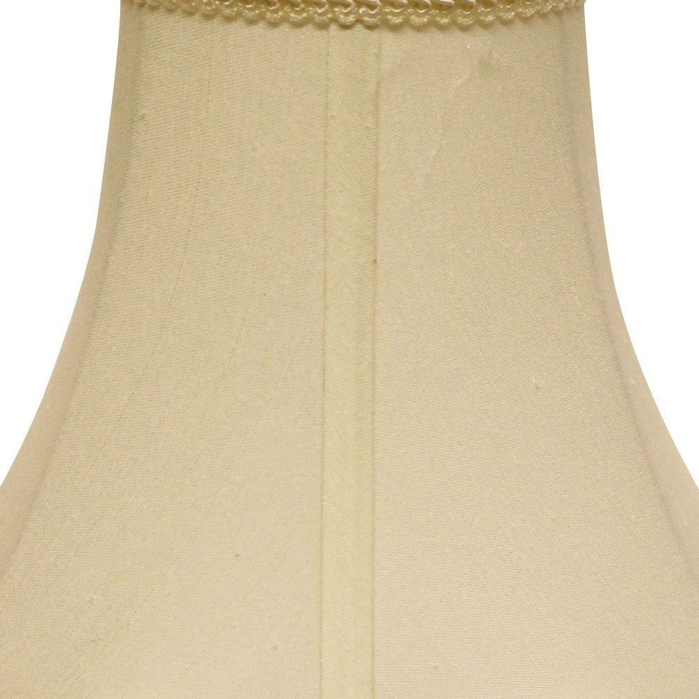 HomeRoots 18" Slanted Scallop Bell Monay Shantung Lampshade in Ivory Finish