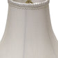 HomeRoots 18" Slanted Scallop Bell Monay Shantung Lampshade in White Finish