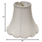 HomeRoots 18" Slanted Scallop Bell Monay Shantung Lampshade in White Finish