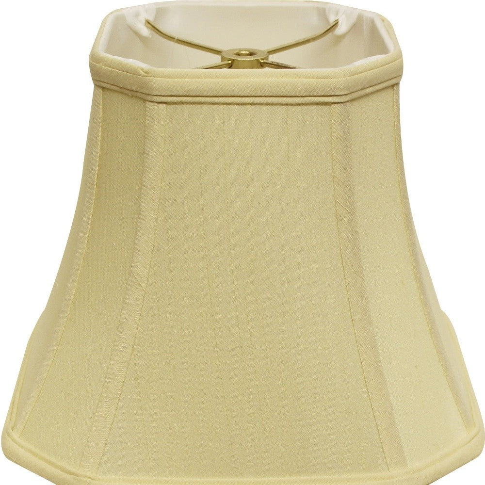 HomeRoots 18" Slanted Square Bell Monay Shantung Lampshade in Antique White Finish
