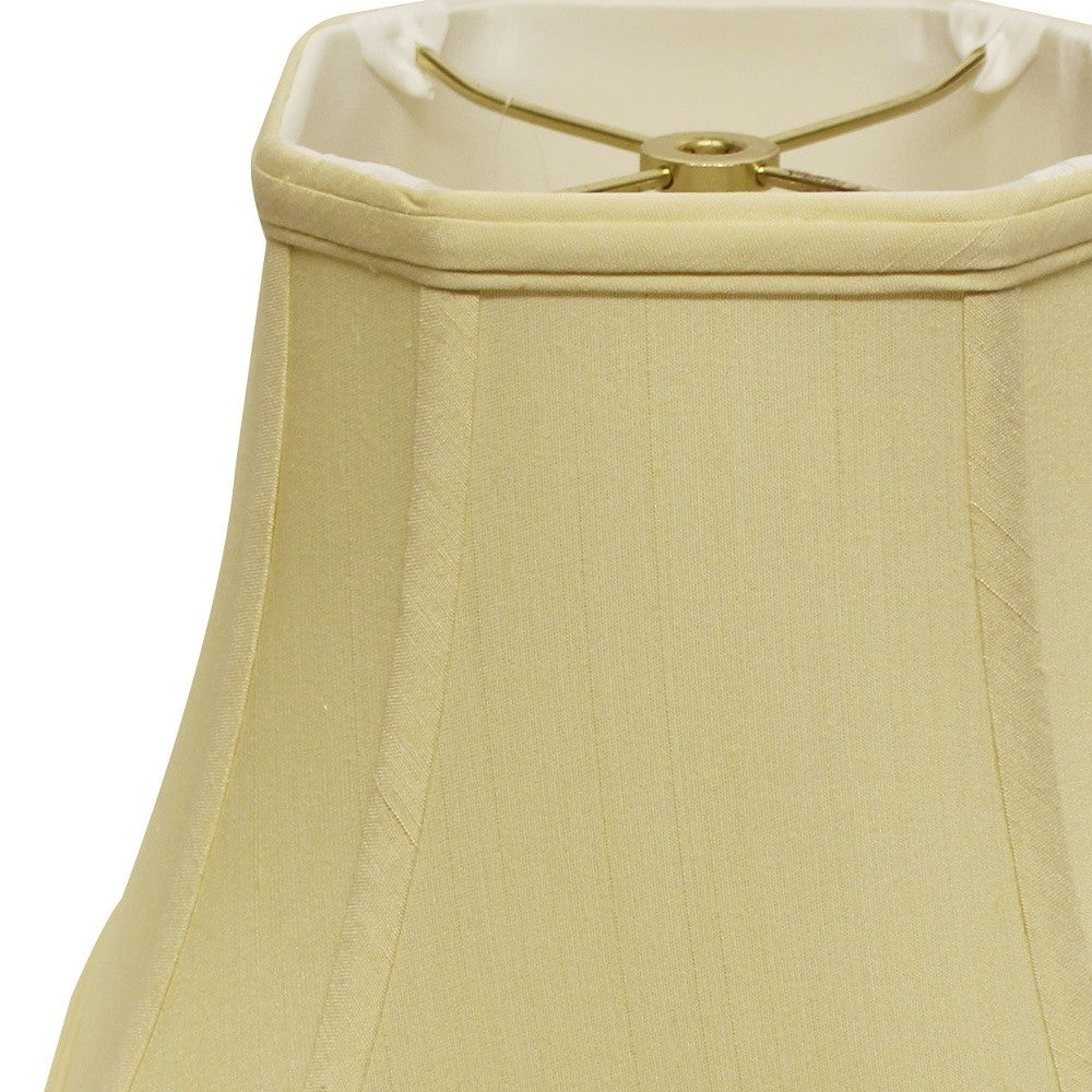 HomeRoots 18" Slanted Square Bell Monay Shantung Lampshade in Antique White Finish