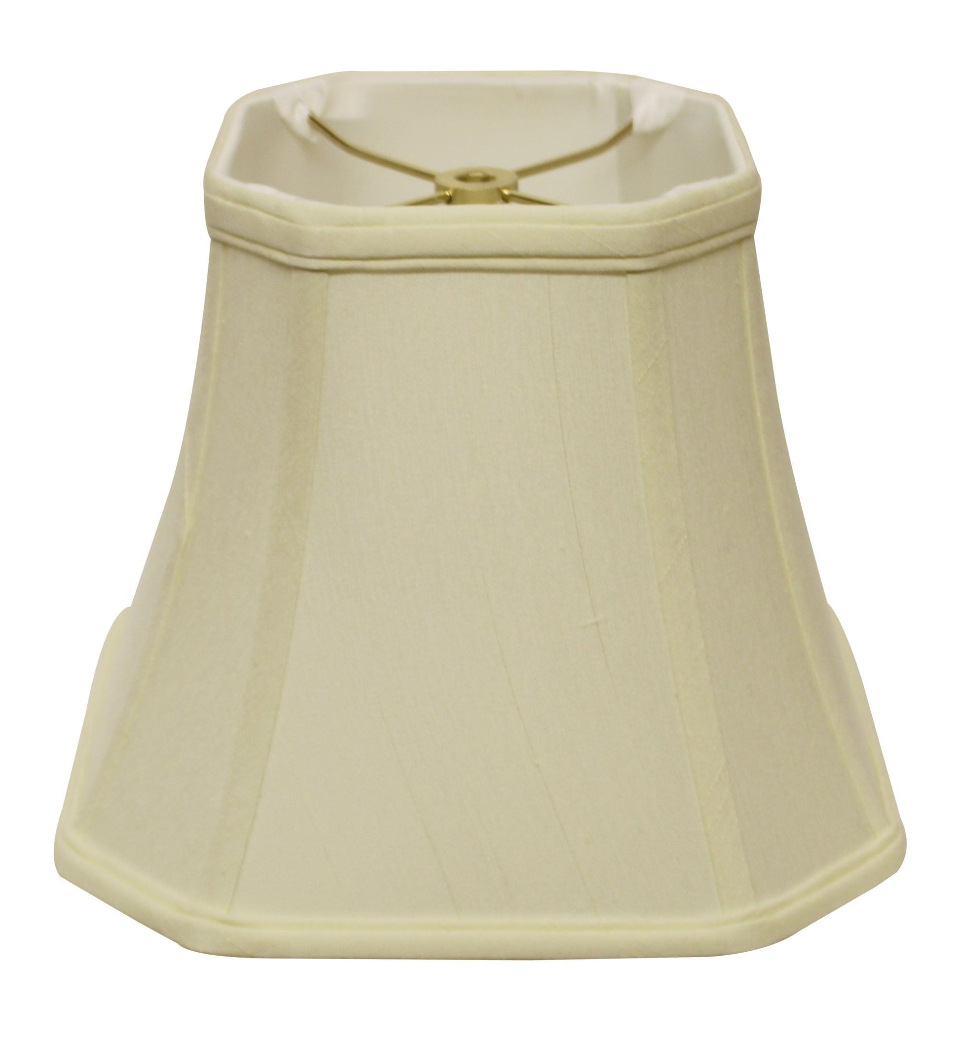 HomeRoots 18" Slanted Square Bell Monay Shantung Lampshade in Ivory Finish
