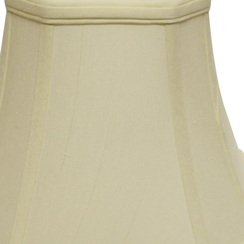 HomeRoots 18" Slanted Square Bell Monay Shantung Lampshade in Ivory Finish