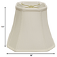 HomeRoots 18" Slanted Square Bell Monay Shantung Lampshade in White Finish