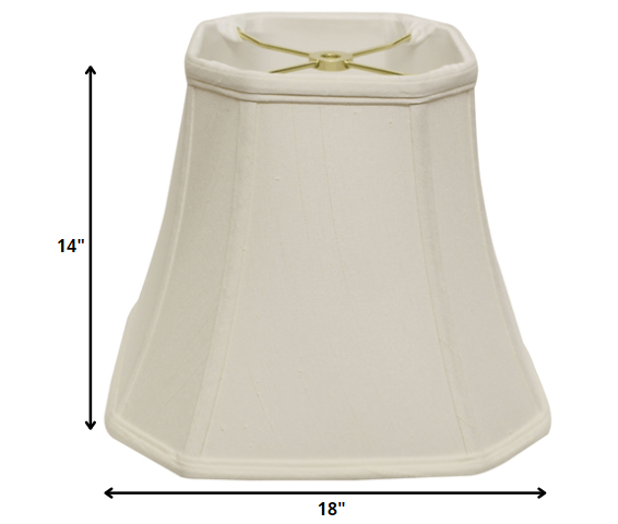 HomeRoots 18" Slanted Square Bell Monay Shantung Lampshade in White Finish