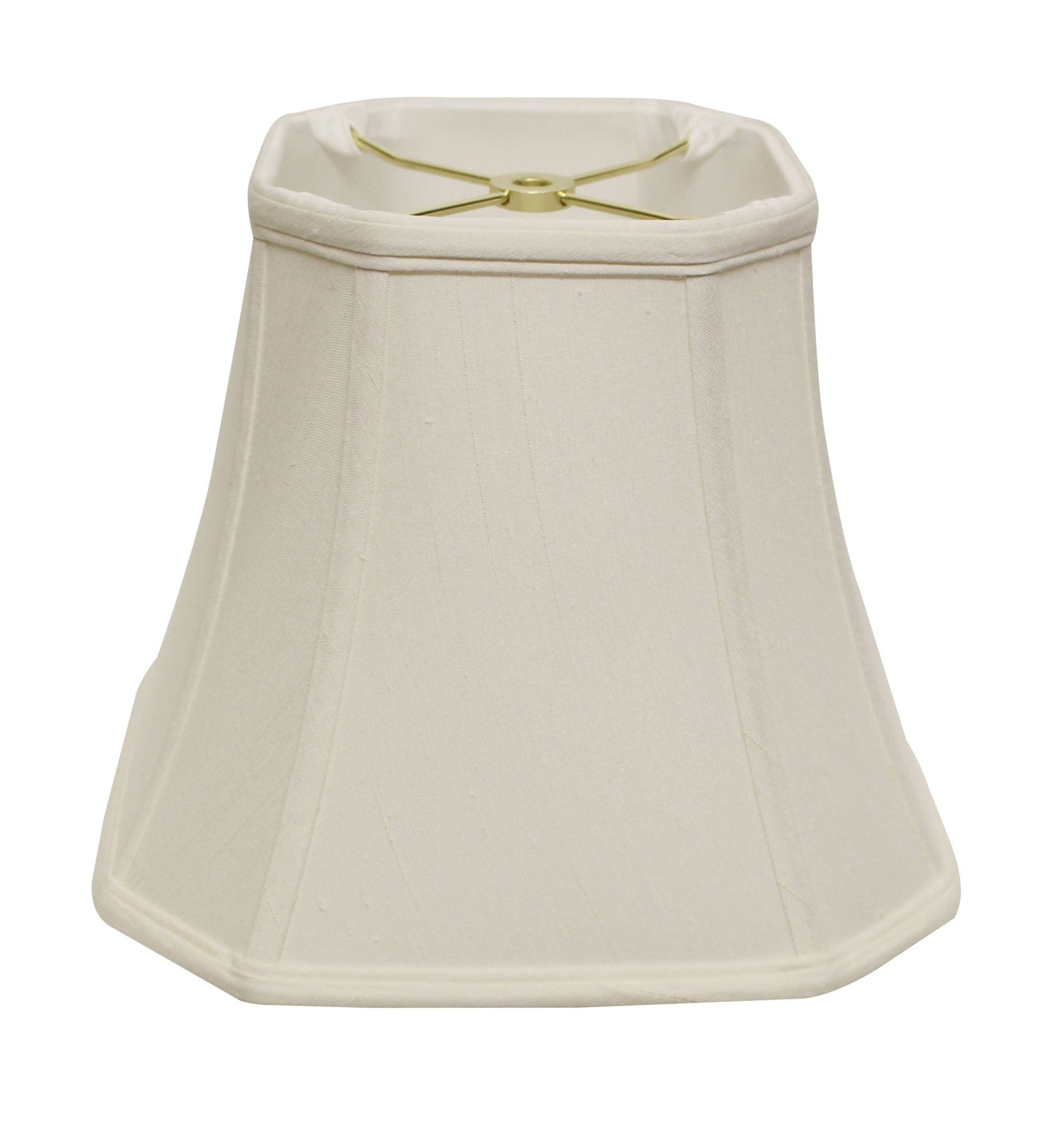 HomeRoots 18" Slanted Square Bell Monay Shantung Lampshade in White Finish