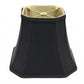 HomeRoots 18" Slanted Square Bell No Slub Lampshade in Black Finish With Bronze Lining