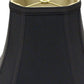 HomeRoots 18" Slanted Square Bell No Slub Lampshade in Black Finish With Bronze Lining