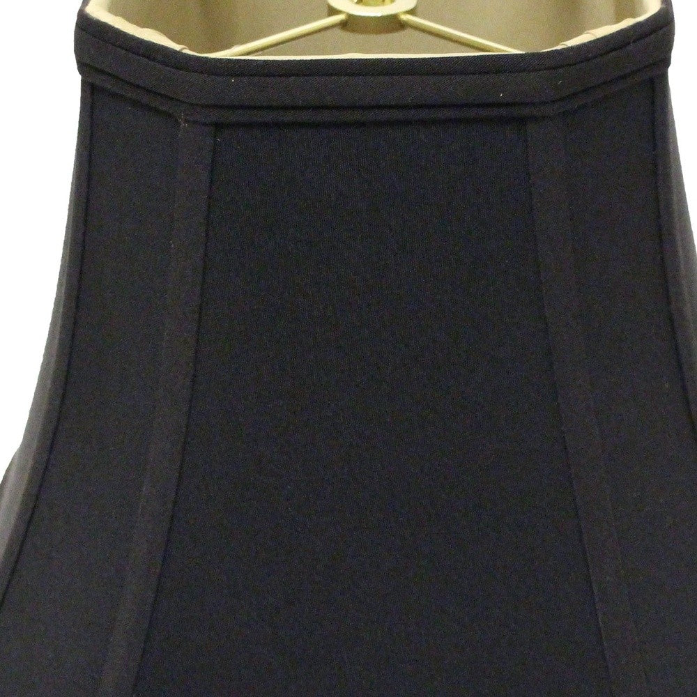 HomeRoots 18" Slanted Square Bell No Slub Lampshade in Black Finish With Bronze Lining