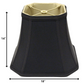 HomeRoots 18" Slanted Square Bell No Slub Lampshade in Black Finish With Bronze Lining