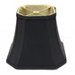HomeRoots 18" Slanted Square Bell No Slub Lampshade in Black Finish With Bronze Lining