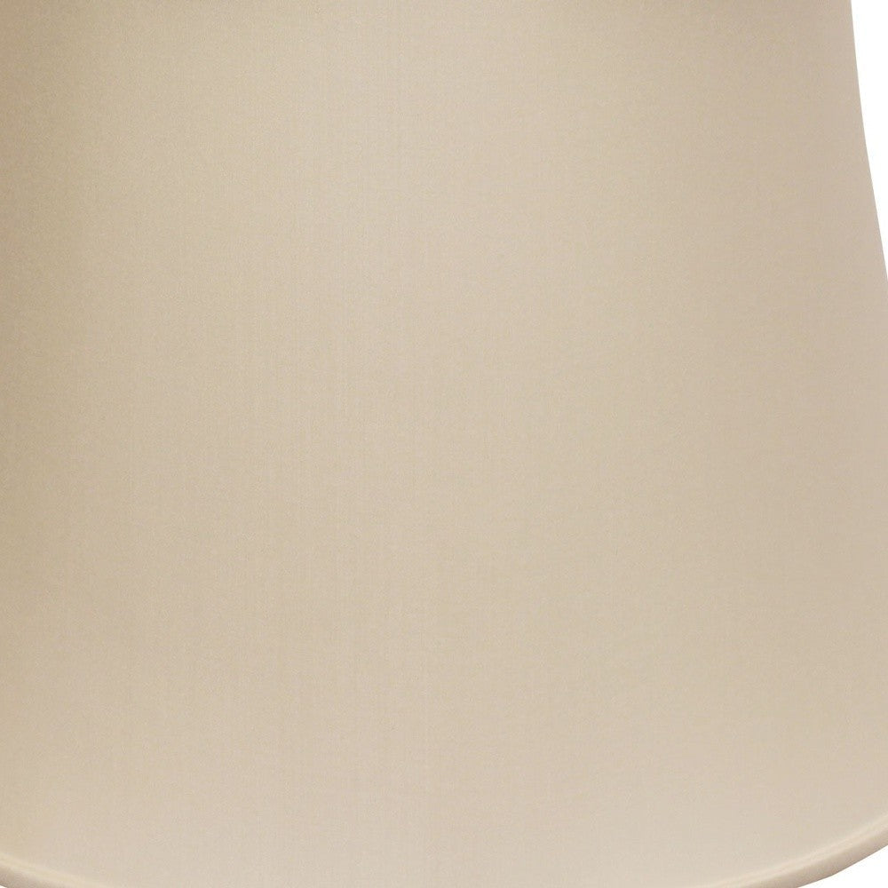 HomeRoots 18" Sloped Euro Bell Pongee Shantung Lampshade in Beige Finish