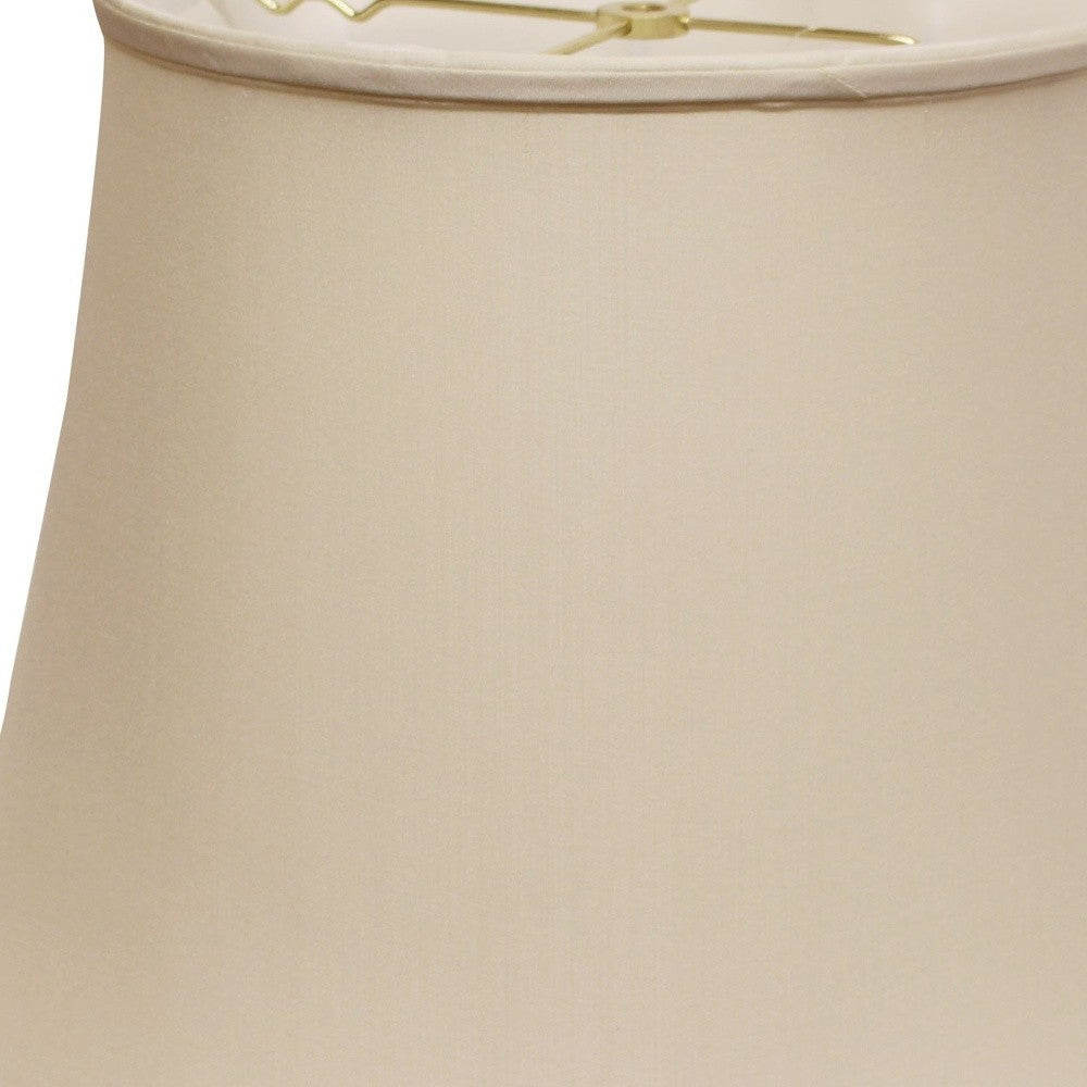 HomeRoots 18" Sloped Euro Bell Pongee Shantung Lampshade in Beige Finish