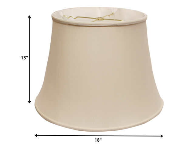 HomeRoots 18" Sloped Euro Bell Pongee Shantung Lampshade in Beige Finish