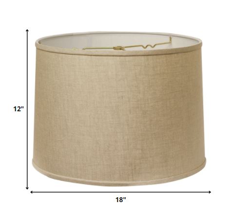 HomeRoots 18" Throwback Drum Linen Lampshade in Dark Wheat Finish