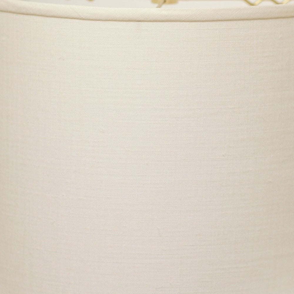 HomeRoots 18" Throwback Drum Linen Lampshade in White Finish