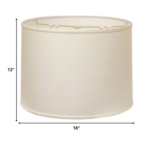 HomeRoots 18" Throwback Drum Linen Lampshade in White Finish