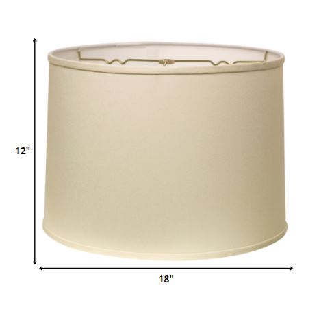 HomeRoots 18" Throwback Drum No Slub Lampshade in Ivory Finish