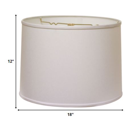 HomeRoots 18" Throwback Drum No Slub Lampshade in White Finish