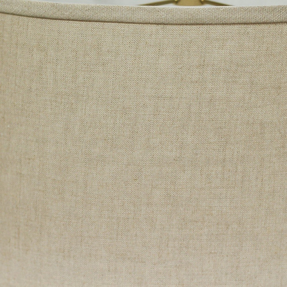 HomeRoots 18" Throwback Oval Linen Lampshade in Dark Wheat Finish