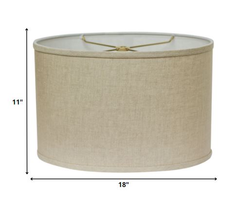 HomeRoots 18" Throwback Oval Linen Lampshade in Dark Wheat Finish