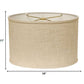 HomeRoots 18" Throwback Oval Linen Lampshade in Light Wheat Finish