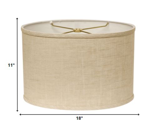 HomeRoots 18" Throwback Oval Linen Lampshade in Light Wheat Finish