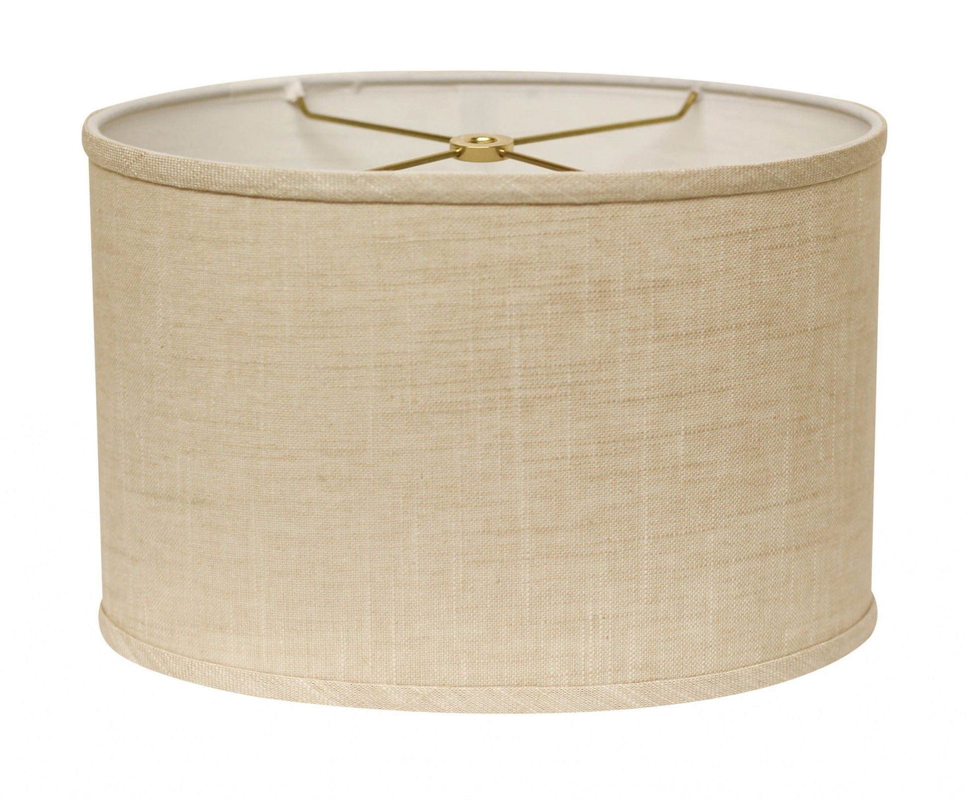 HomeRoots 18" Throwback Oval Linen Lampshade in Light Wheat Finish