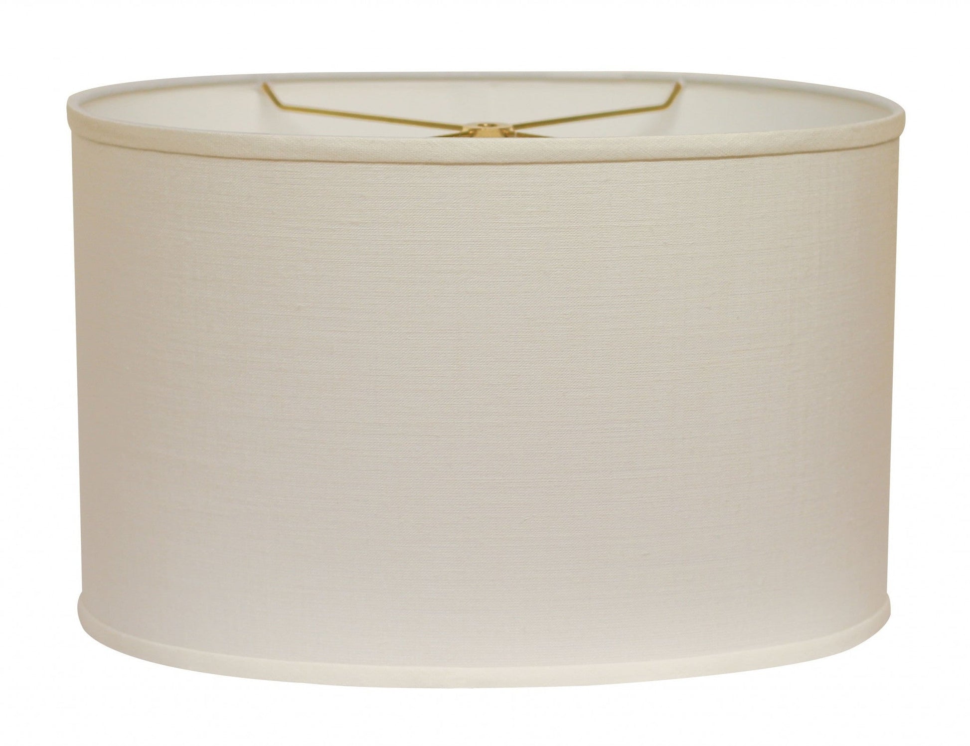 HomeRoots 18" Throwback Oval Linen Lampshade in White Finish