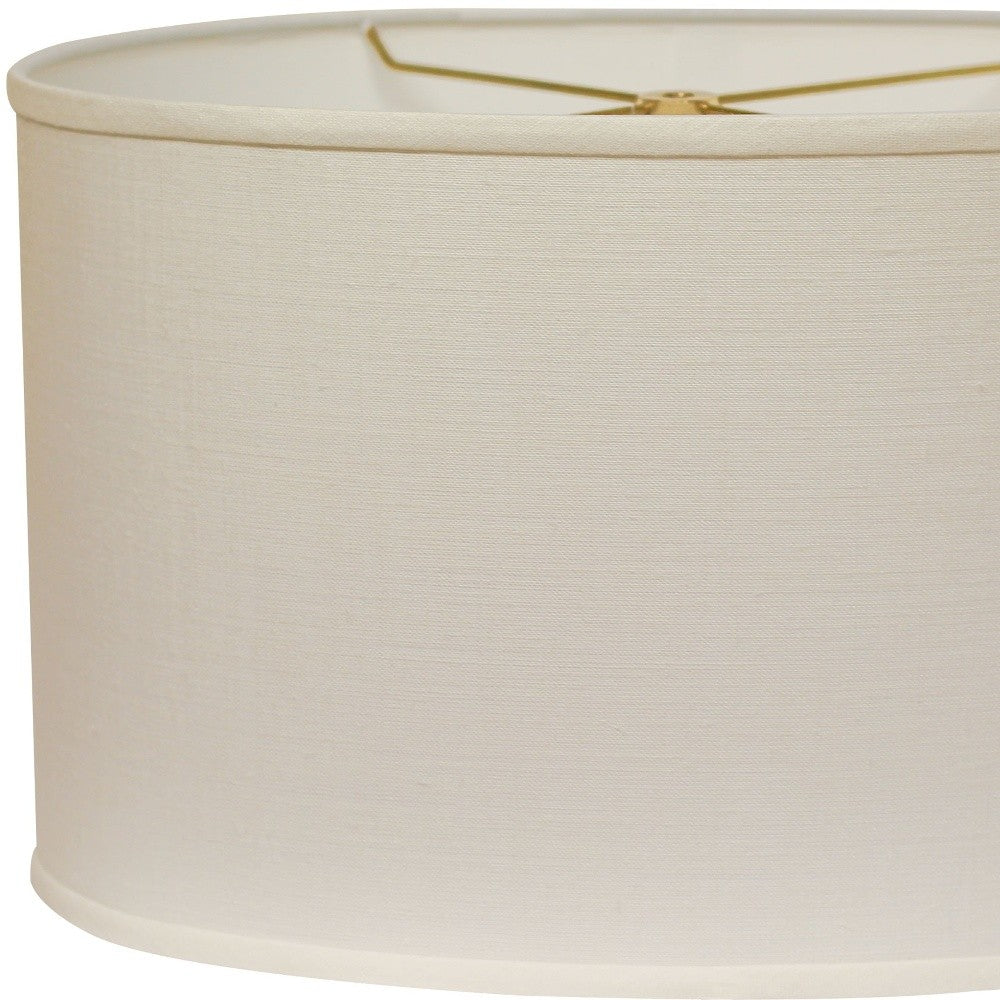 HomeRoots 18" Throwback Oval Linen Lampshade in White Finish