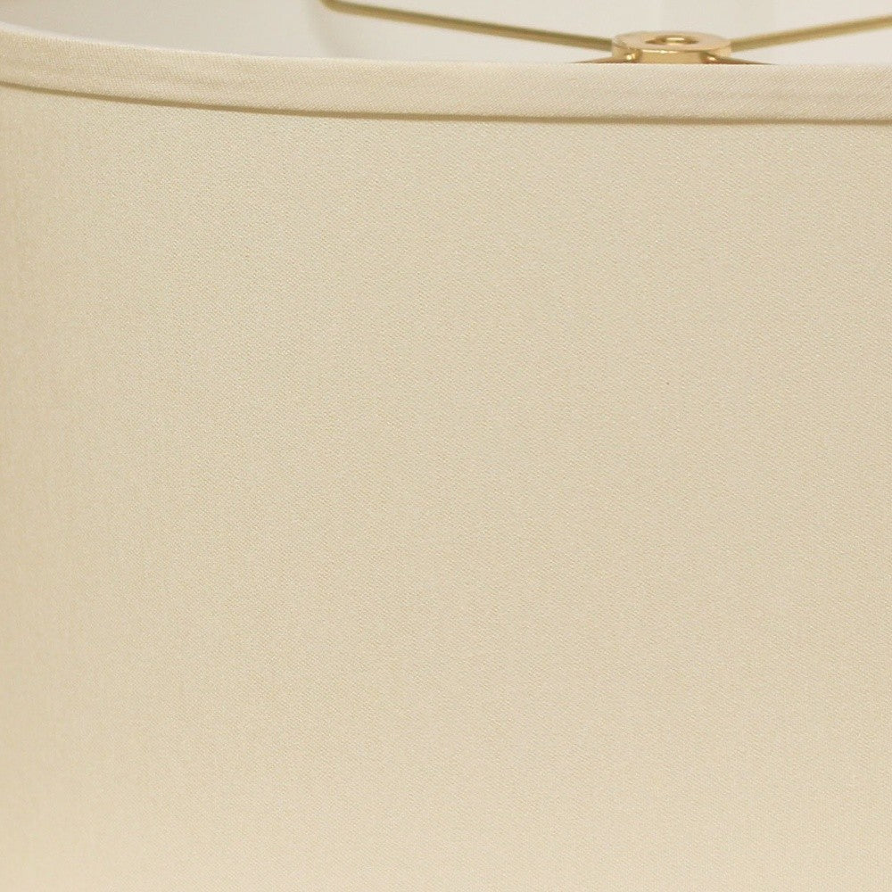HomeRoots 18" Throwback Oval No Slub Lampshade in Ivory Finish