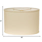 HomeRoots 18" Throwback Oval No Slub Lampshade in Ivory Finish