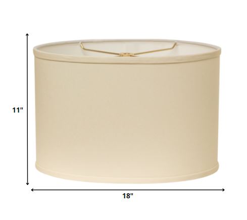 HomeRoots 18" Throwback Oval No Slub Lampshade in Ivory Finish
