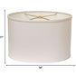 HomeRoots 18" Throwback Oval No Slub Lampshade in White Finish