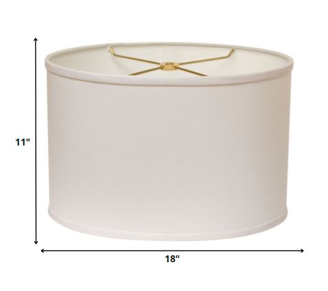 HomeRoots 18" Throwback Oval No Slub Lampshade in White Finish