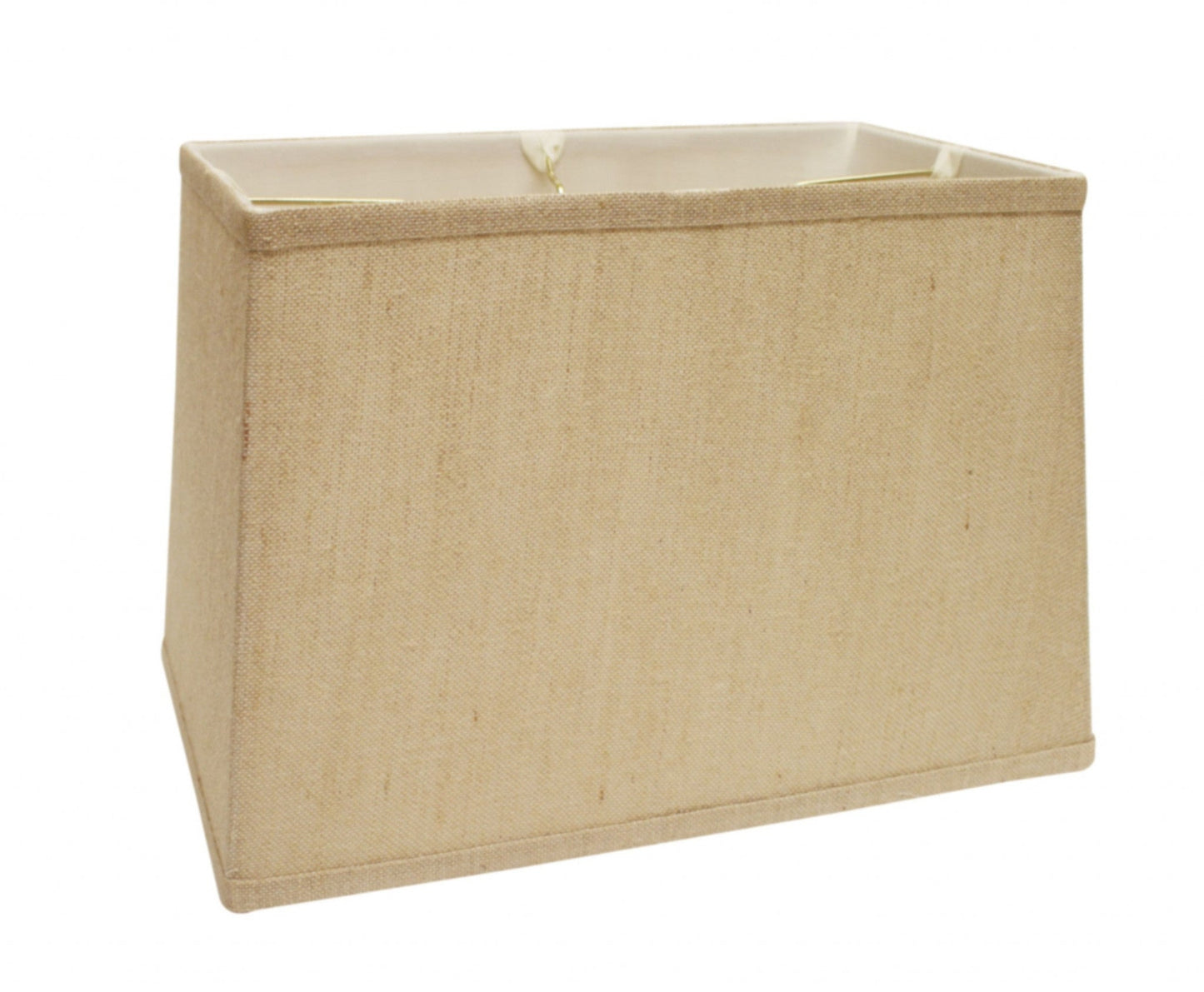 HomeRoots 18" Throwback Rectangle Burlap Lampshade With Golden Fiber Finish