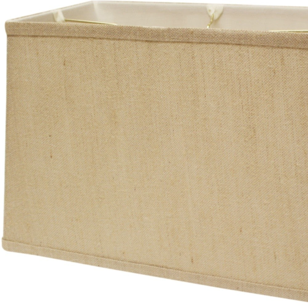 HomeRoots 18" Throwback Rectangle Burlap Lampshade With Golden Fiber Finish