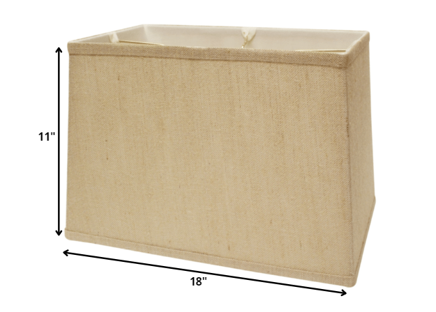 HomeRoots 18" Throwback Rectangle Burlap Lampshade With Golden Fiber Finish