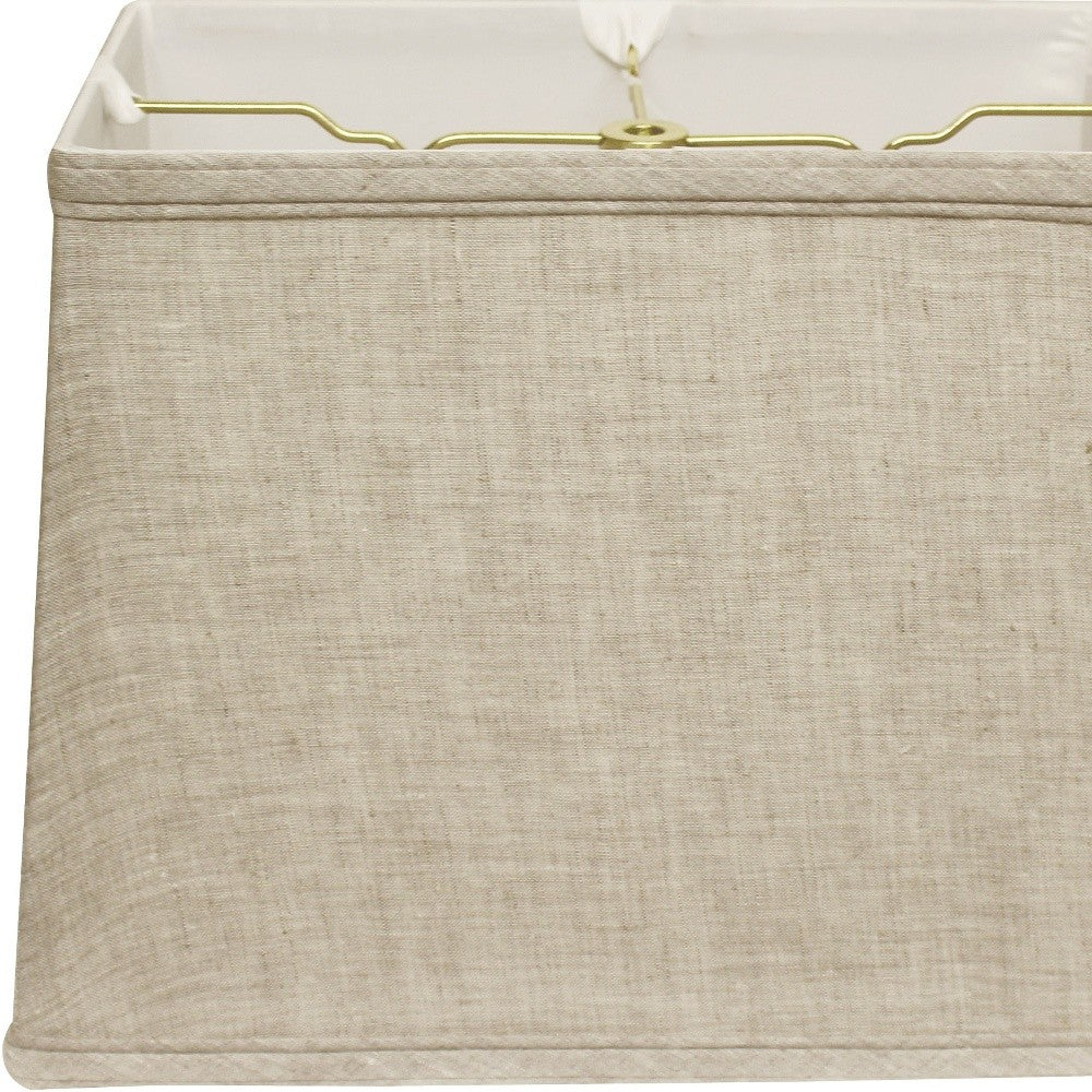 HomeRoots 18" Throwback Rectangle Linen Lampshade in Cream Finish