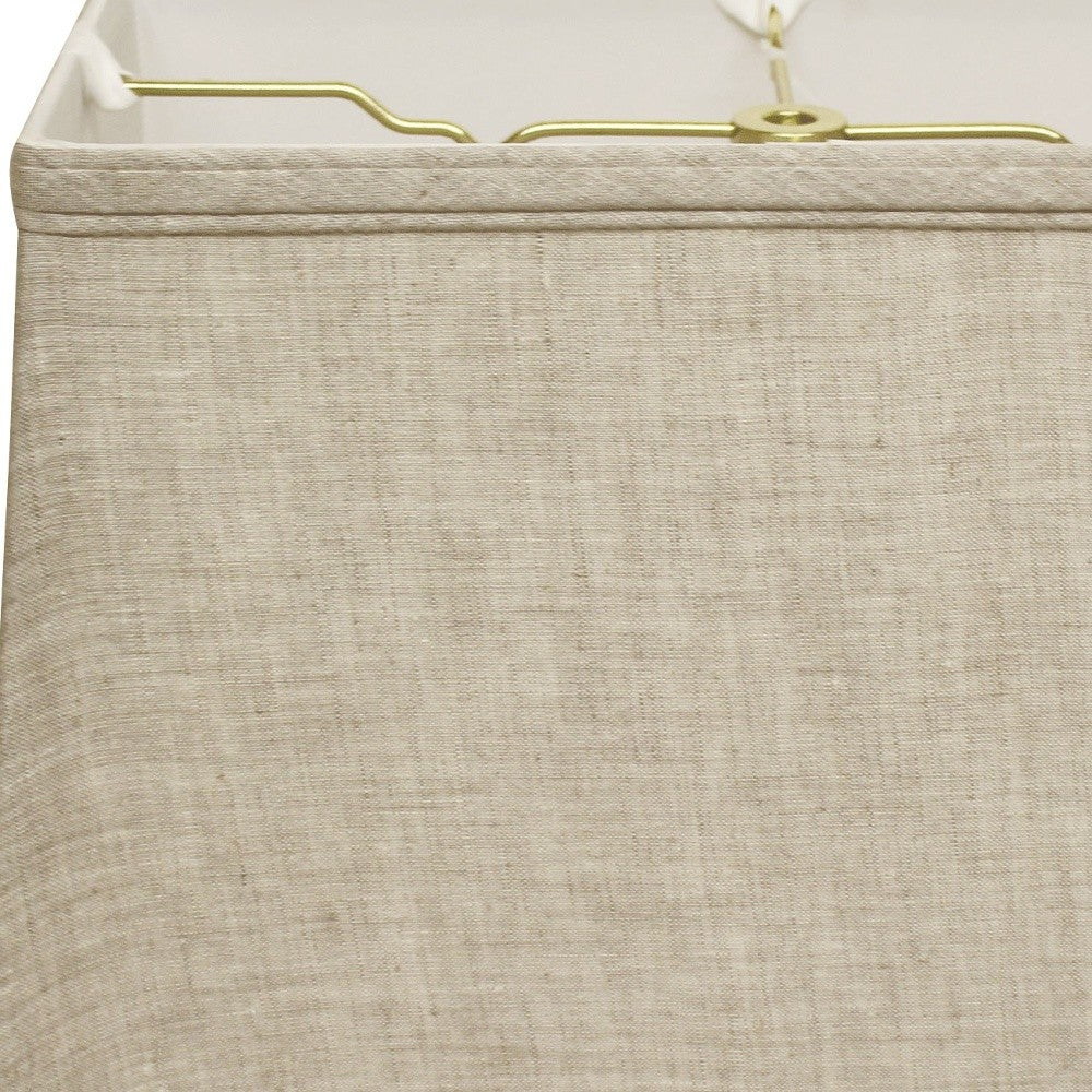 HomeRoots 18" Throwback Rectangle Linen Lampshade in Cream Finish