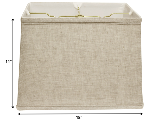 HomeRoots 18" Throwback Rectangle Linen Lampshade in Cream Finish