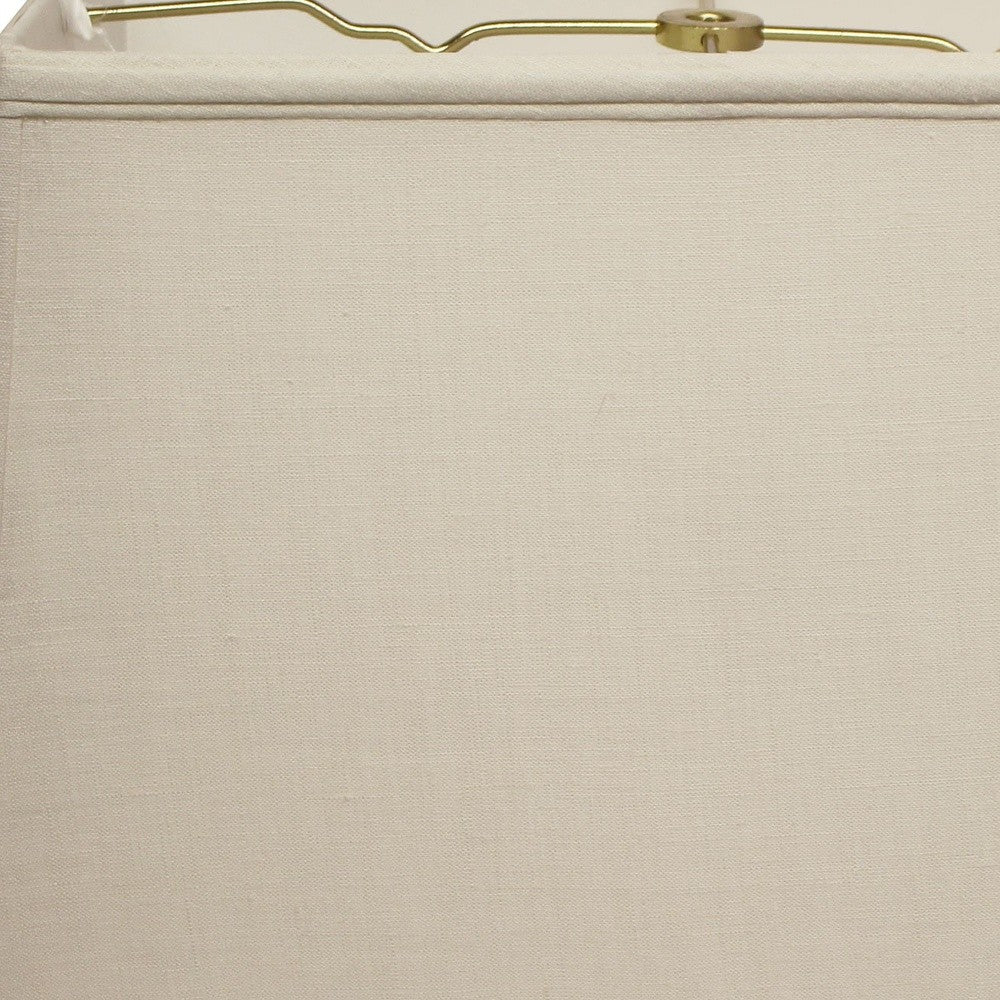 HomeRoots 18" Throwback Rectangle Linen Lampshade in Off White Finish